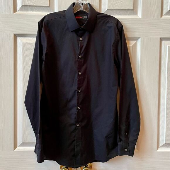 BLACK JF FERRAR SLIM FIT DRESS SHIRT 15-15.5 34/35 EUC - Picture 1 of 3